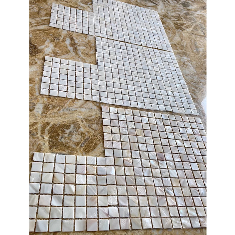 YDSTONE Pearl Shell Mosaic Wall Tiles Square Home Decorative Back Mesh Waterproof Shell Mosaics Tile