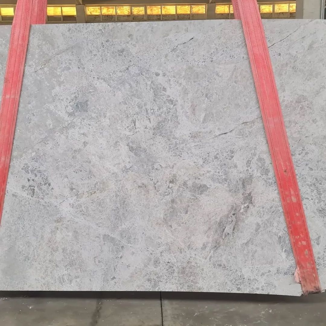 Natural Grey Marble Floor Tiles Polished Tundra Grey Marble Slab for Indoor Decoration