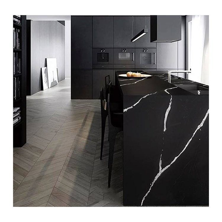 Quartz Prefabricated Countertop Artificial Quartz Stone Calacatta Black Quartz Countertop