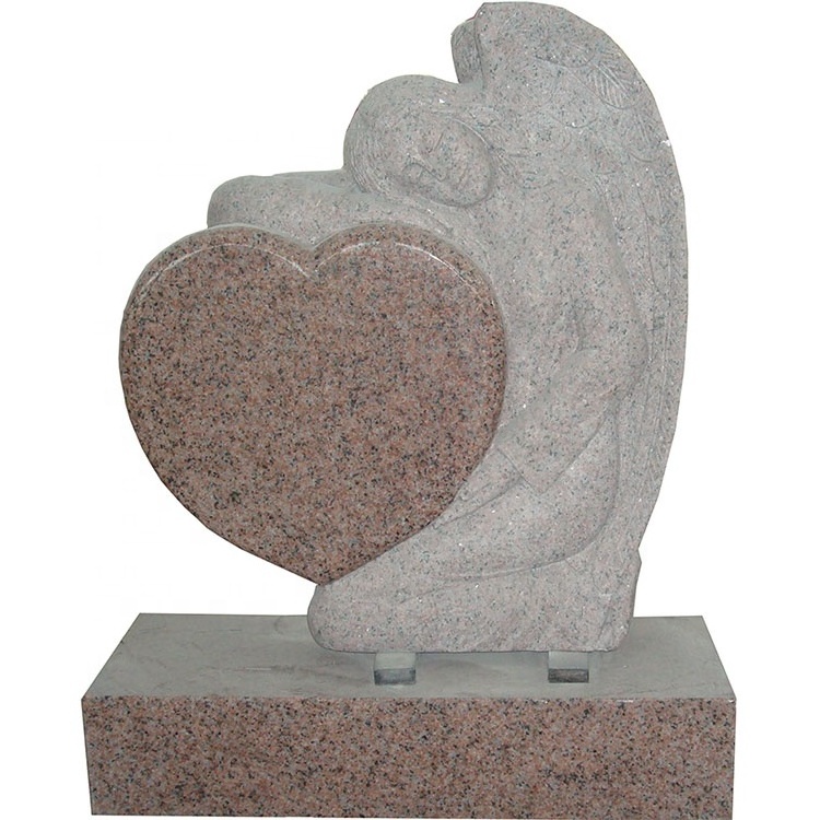 Granit grave memorial stones pink g664 granite angel tombstone