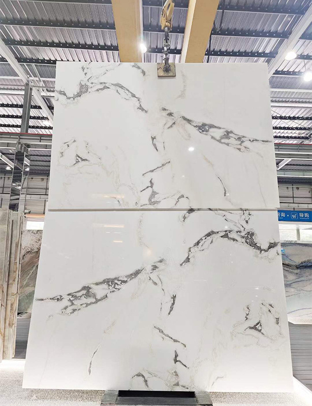 Natural White Marble Wall Panel Marble Floor Tile Polished White Marble With Grey Veins