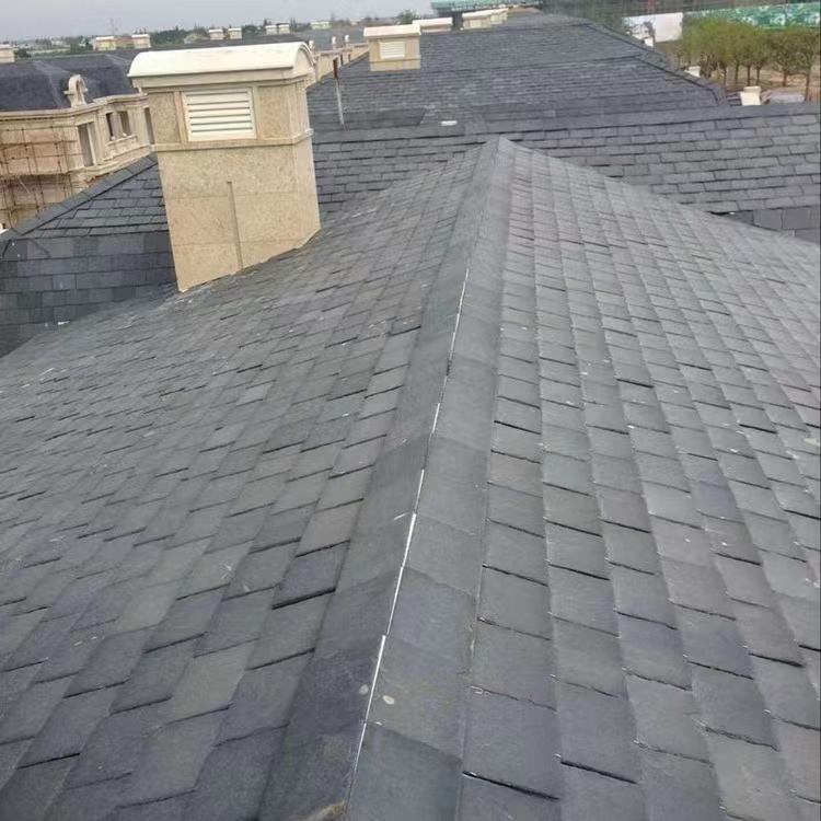 YDSTONE Natural Black Slate Roof Tile On Shingle House Wall Tiles Roofing Roof Slate Tile for Villa