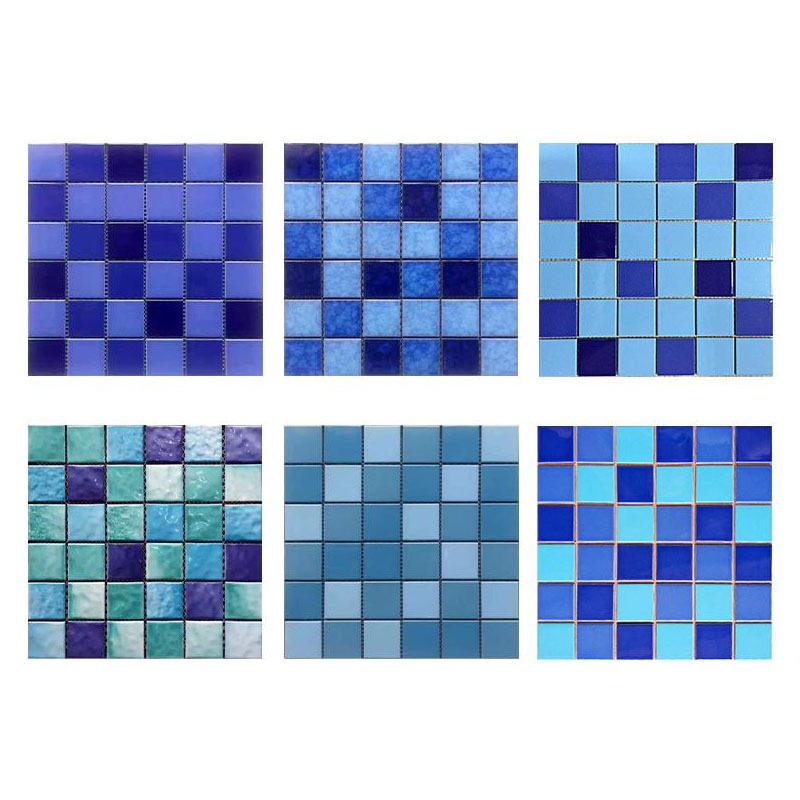 Factory Price Blue Square Crystal Glass Mirror Swimming Pool Mosaic Ceramic for Pools Swimming Tiles