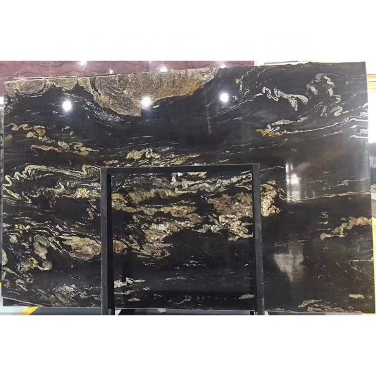 Labrador slabs jet  titanium gold cosmic regal China black granite