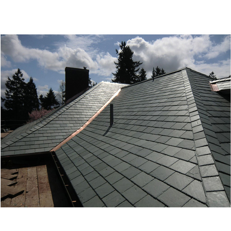 YDSTONE Modern Classic Natural Black Slate Roof Tile On Shingle  Roofing Slab Roof Slate Tile for Villa