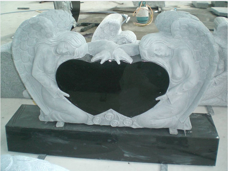 Wholesale Price Custom Heart Shaped Headstones Natural Granite Memorial Tombstones