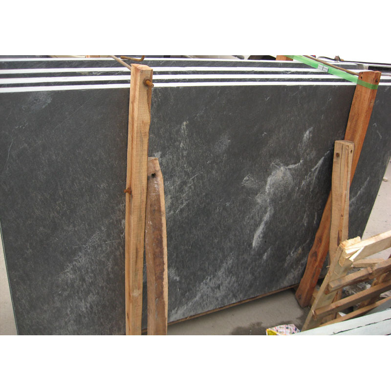 Wholesale cheap wall floor stone natural black slate slabs for sale