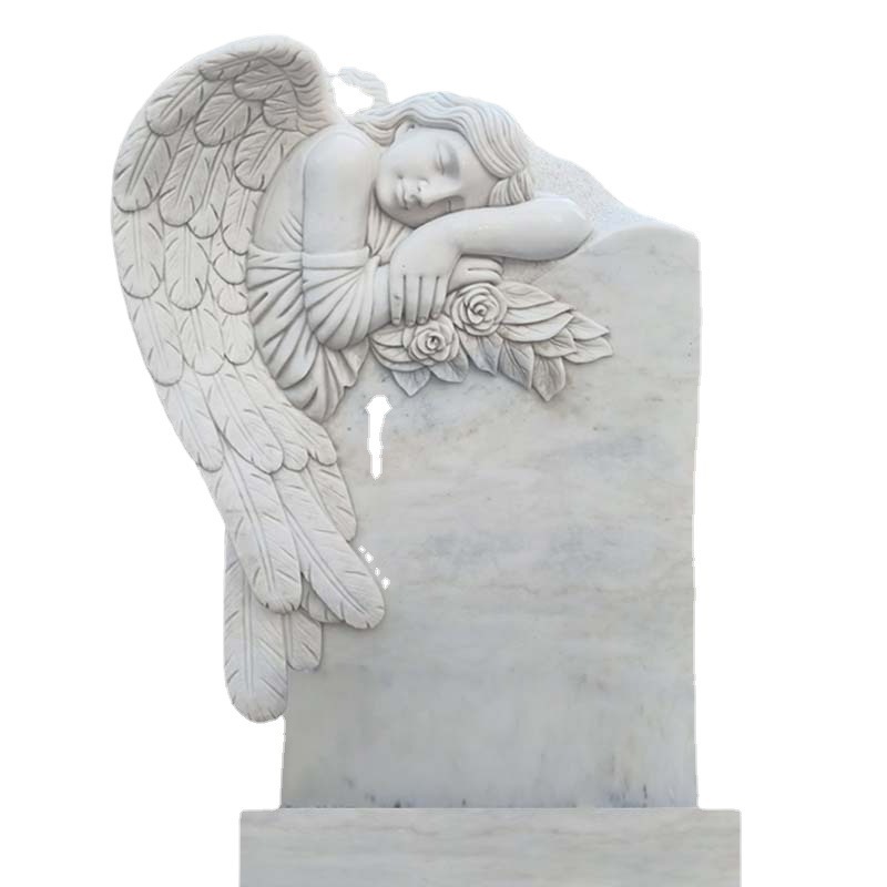 Natural Marble Angel Headstone Memorial Tombstone And Monuments