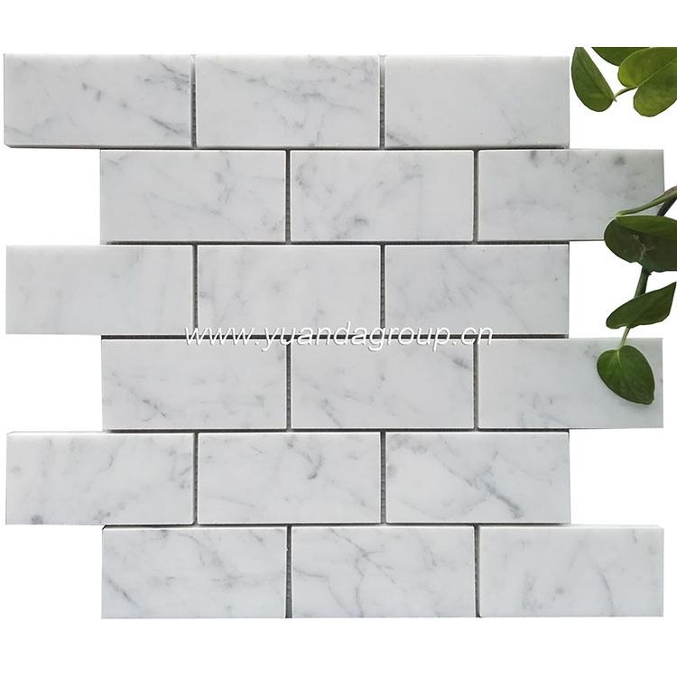 24x24 marble mosaic tiles irregular bathroom floor wall white marble mosaic