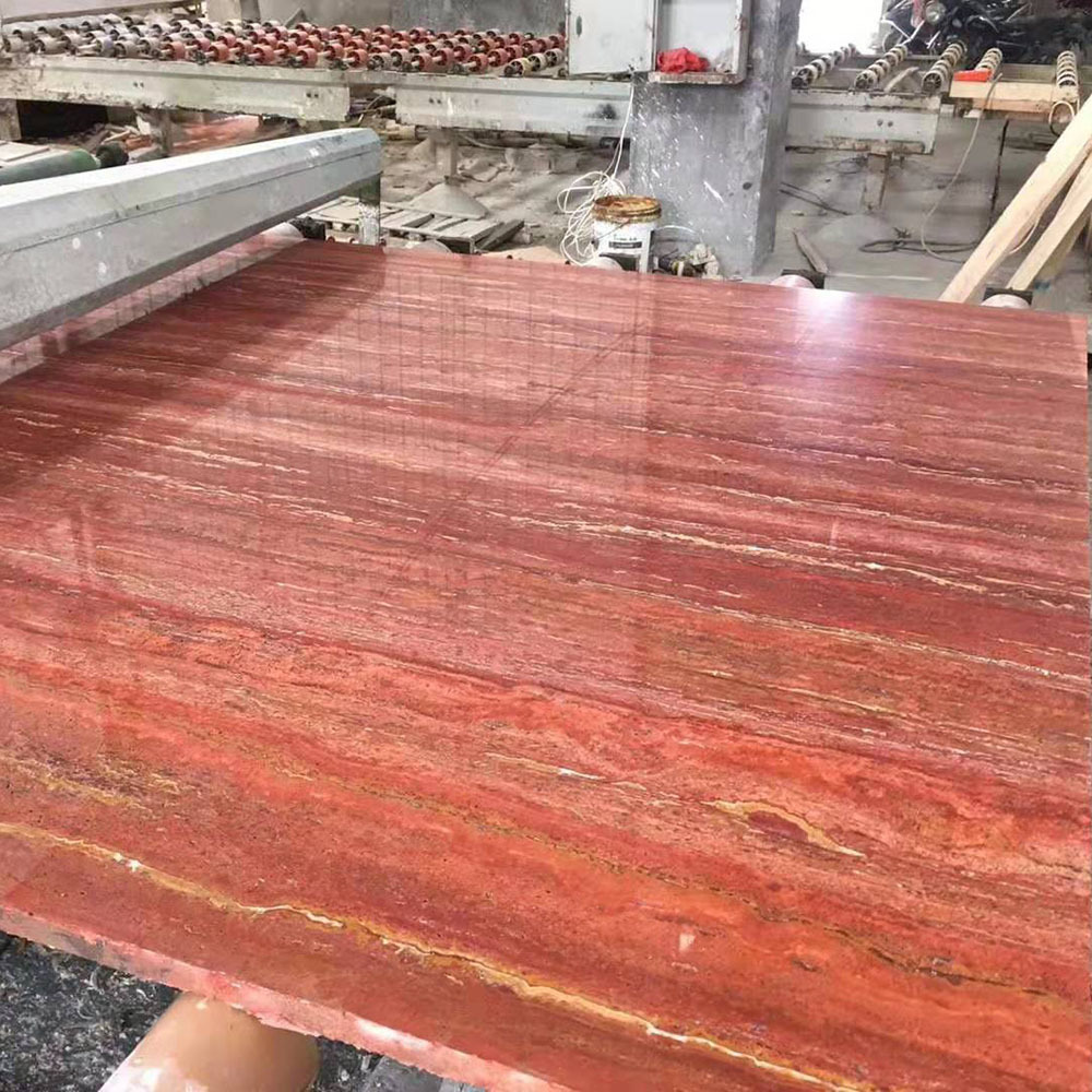 YD Stone Natural Italian Red Marble Customized Polish Slabs Rosso Verona Marble Stairs