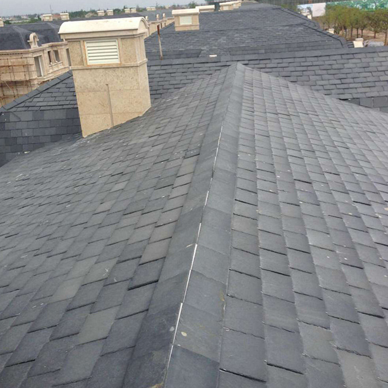 YDSTONE Modern Classic Natural Black Slate Roof Tile On Shingle  Roofing Slab Roof Slate Tile for Villa