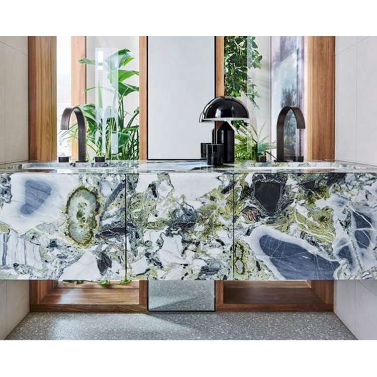 Natural bathroom vanity cabinet wallhung wall hung stone marble basin