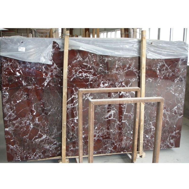 Natural Wine Red Marble With White Veins Polished Red Rosso Levanto marble slab