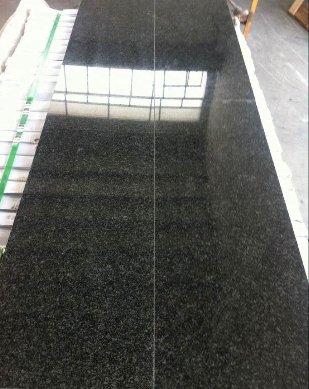 Polished Granite Floor Tile South African Impala Absolute Black Granite