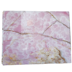 Prefab Backlit Onyx kitchen Island Top Natural Pink Onyx Marble Countertop