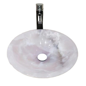 Natural Onyx Marble Stone Hand Wash Basin Luxury Pink Onyx Sink for Bathroom