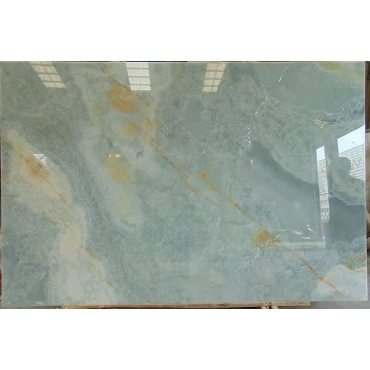 Natural Jade Kitchen Countertop Polished Blue Onyx Marble Slabs For Countertop and Island Top