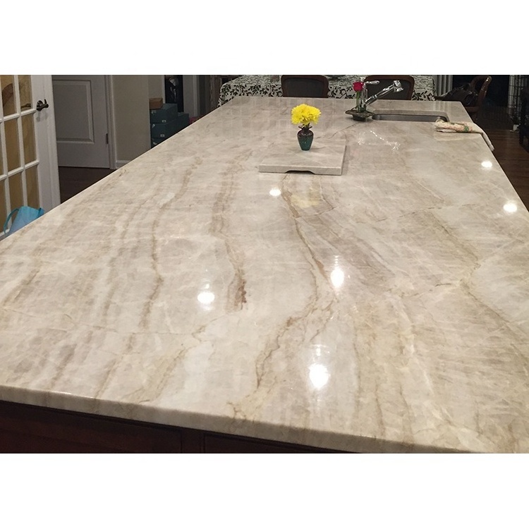 YD STONE Natural Stone Taj Mahal Quartzite White Kitchen Granite Prefab Worktops Countertops