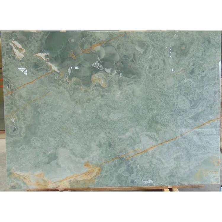 Natural Jade Kitchen Countertop Polished Blue Onyx Marble Slabs For Countertop and Island Top