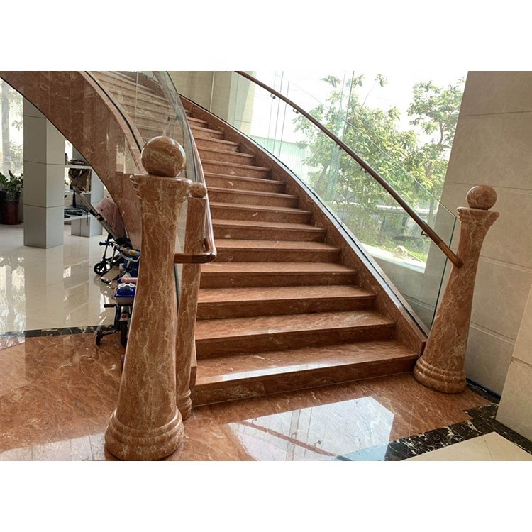 Natural Italian Red Marble Polished Red Rosso Verona Marble Stairs Price