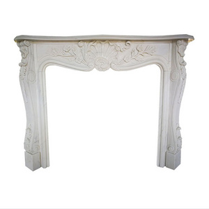 French Style Modern Design Hand Carved Decorative White Marble Fireplace Mantles