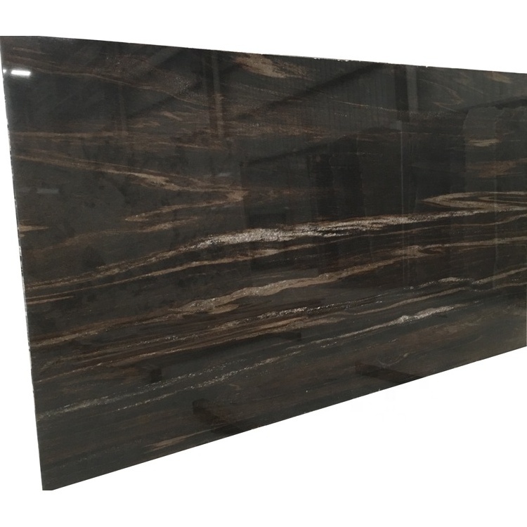 Wholesale Price Granite Countertops High Polished Fantasy Dark Brown Granite