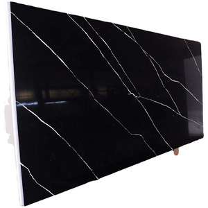 Cut to Size Artificial Calacatta Black Quartz For Stone Kitchen  Countertops