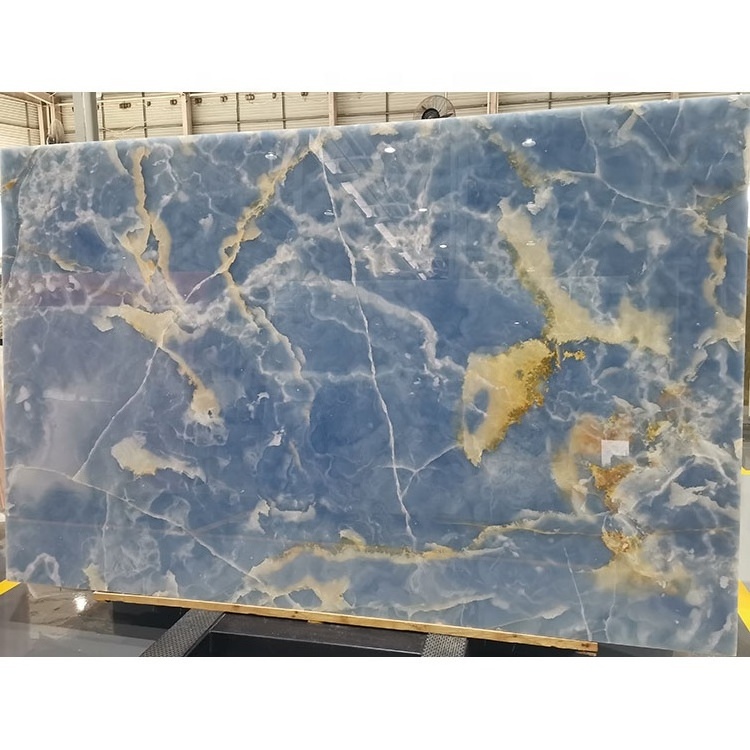 Luxury Light Blue Onyx Marble Wall Panel Natural Blue Onyx Slabs for Marble Floor Tiles