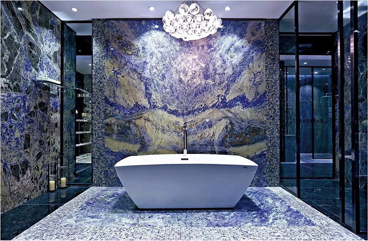 Luxury Blue Granite Book Matched Bolivia Blue Granite Stone for Indoor Wall Floor