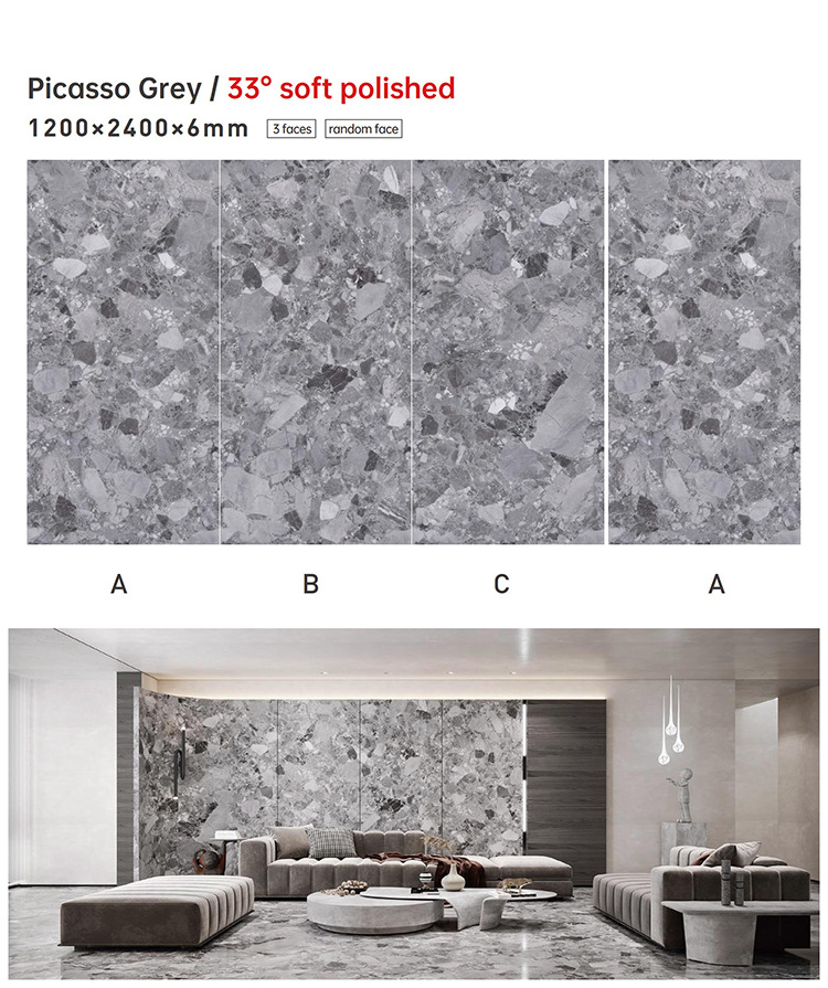 Artificial Stone Tile Polished Marble Slab High Quality Sintered Stone Slab for Flooring Walls