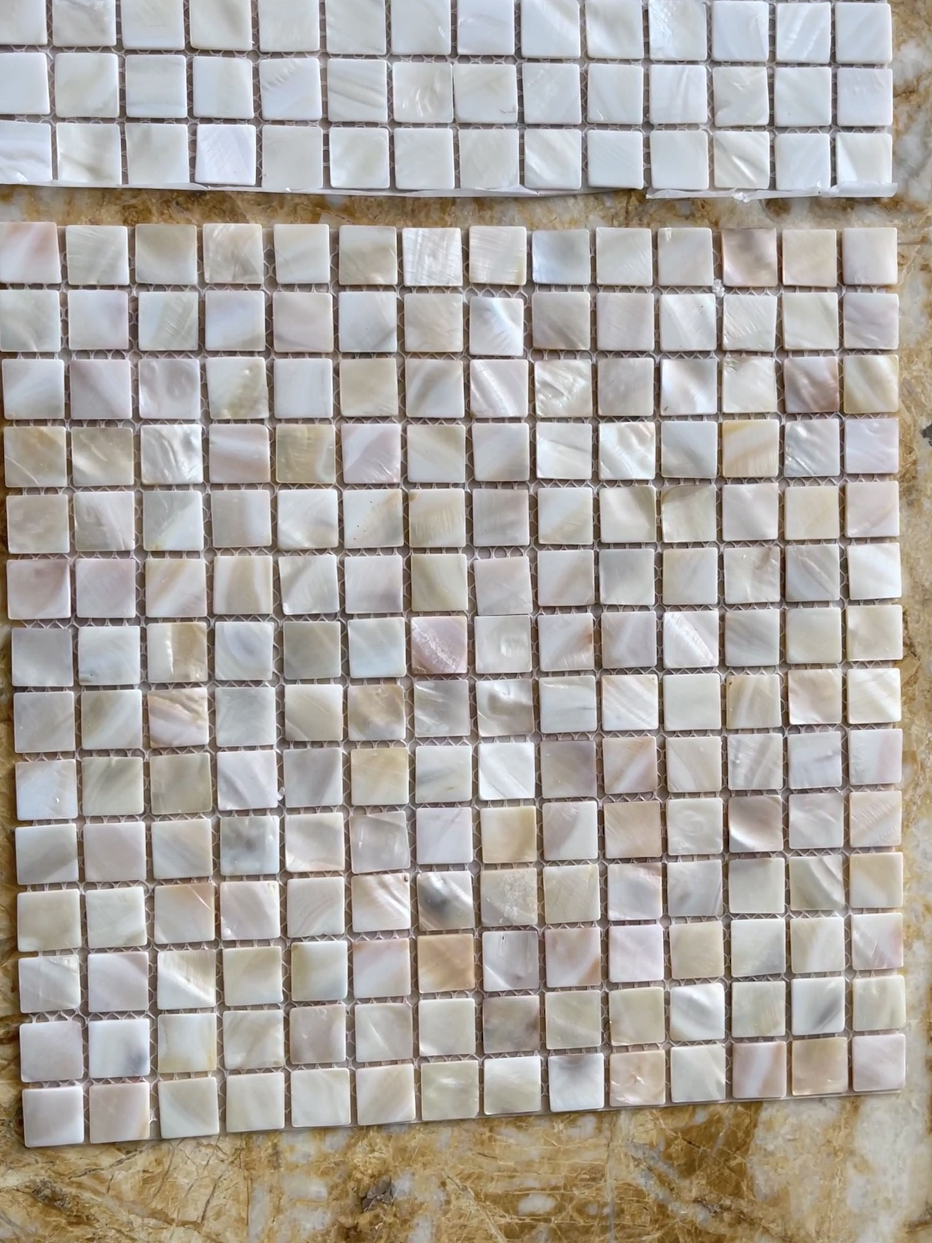 YDSTONE Pearl Shell Mosaic Wall Tiles Square Home Decorative Back Mesh Waterproof Shell Mosaics Tile