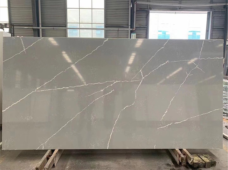 Artificial Quartz Stone Slabs Faux Grey Quartz Stone for Kitchen Countertop