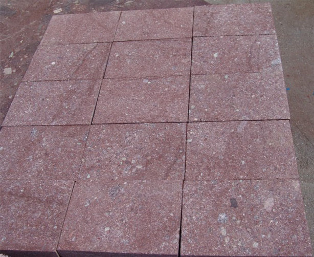 Pavement Cube Purple Red Natural Stone Paving Porphyry Road Cheap Granite Paving Stones