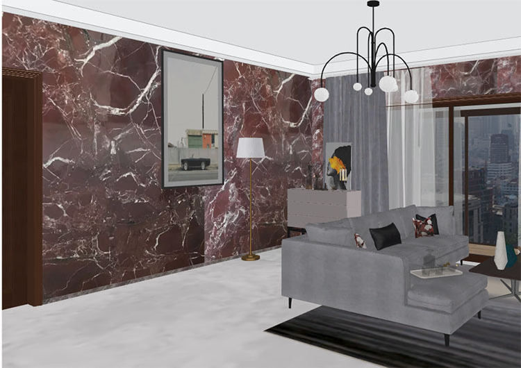 Natural Wine Red Marble With White Veins Polished Red Rosso Levanto marble slab