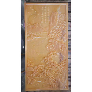 Natural Stone Carvings and Sculptures Chinese Hand Carved Onyx Marble Wall Sculpture