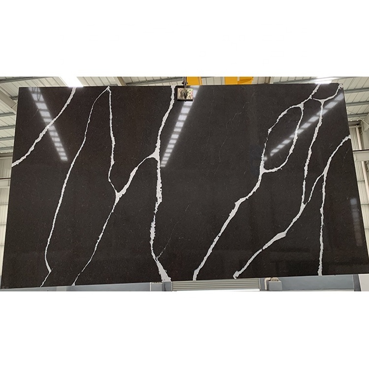 Quartz Prefabricated Countertop Artificial Quartz Stone Calacatta Black Quartz Countertop