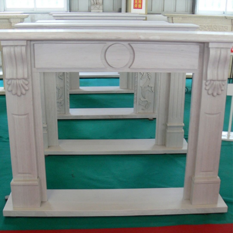 French Style Modern Design Hand Carved Decorative White Marble Fireplace Mantles