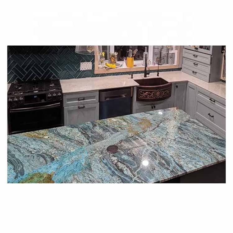 Natural blue granite quartzite stone kitchen countertops vanity tops table tops