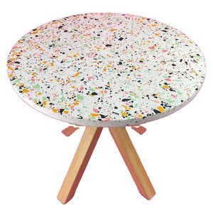 High Quality Nordic Style Round Side Table with Metal Leg Terrazzo Coffee Table