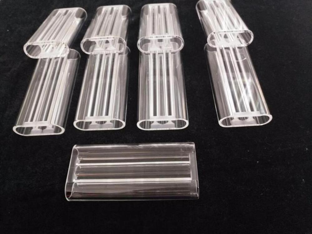 Custom size clear quartz glass twin quartz tube