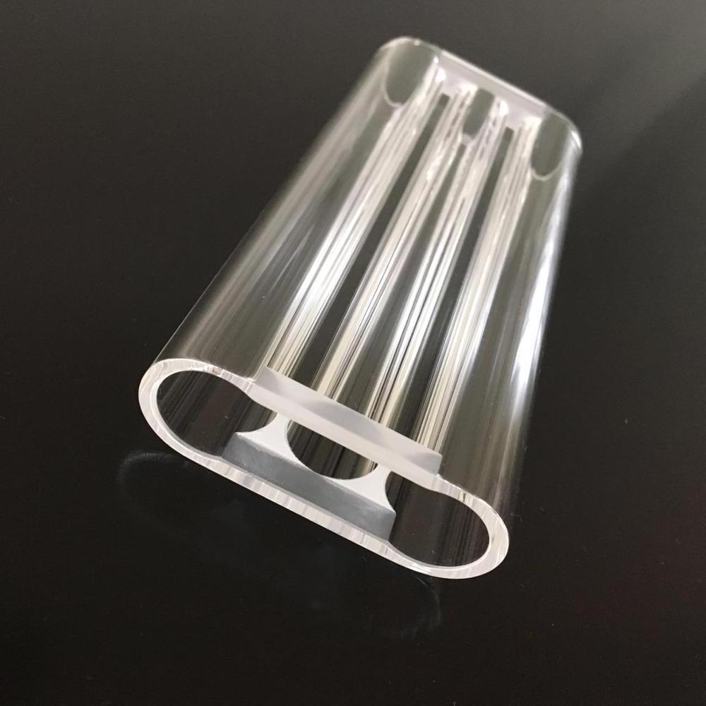 Custom size clear quartz glass twin quartz tube