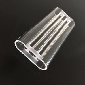 Custom size clear quartz glass twin quartz tube