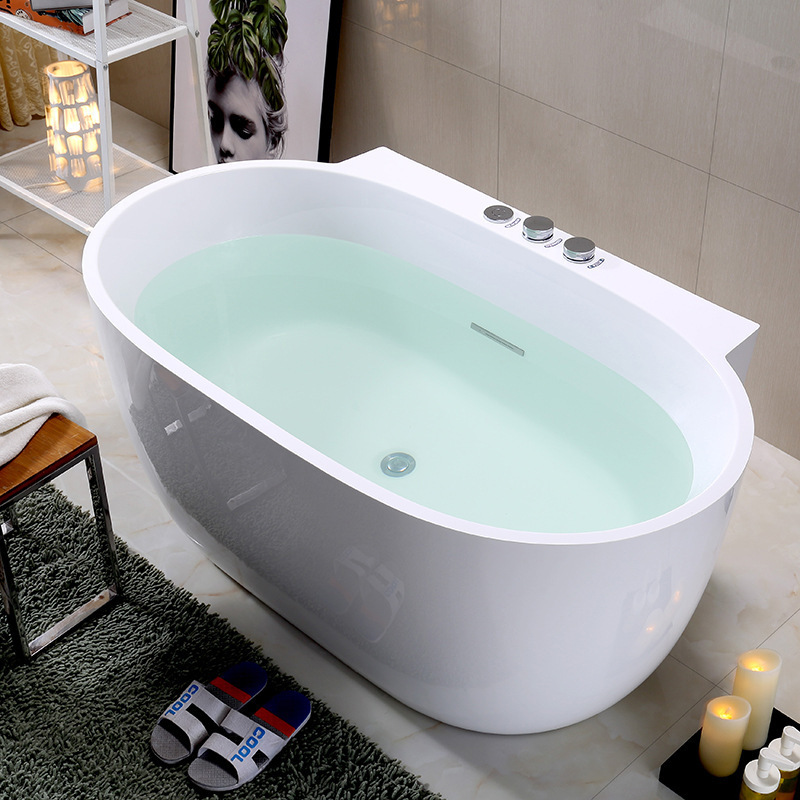 Modern  Artificial Stone Soaking Bathroom Bathtub Pure Acrylic Freestanding Bath Tubs