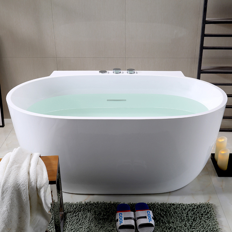 Modern  Artificial Stone Soaking Bathroom Bathtub Pure Acrylic Freestanding Bath Tubs