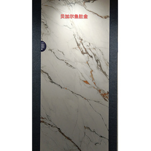 YDSTONE Artificial Calacatta Gold Ceramic Tile Glossy Interior Porcelain Sintered Stone for Wall