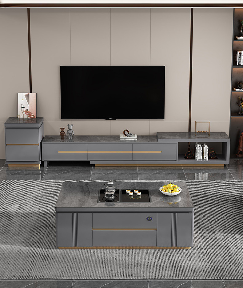 Multifunctional Tv Stand And Coffee Table Set Smart Sintered Stone Lift Top Coffee Table