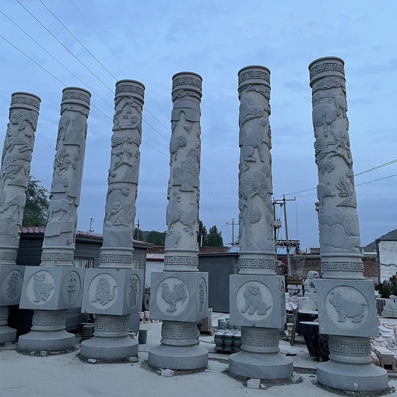 Modern Natural Stone House Decorative Columns Marble Granite Column and Roman Pillar