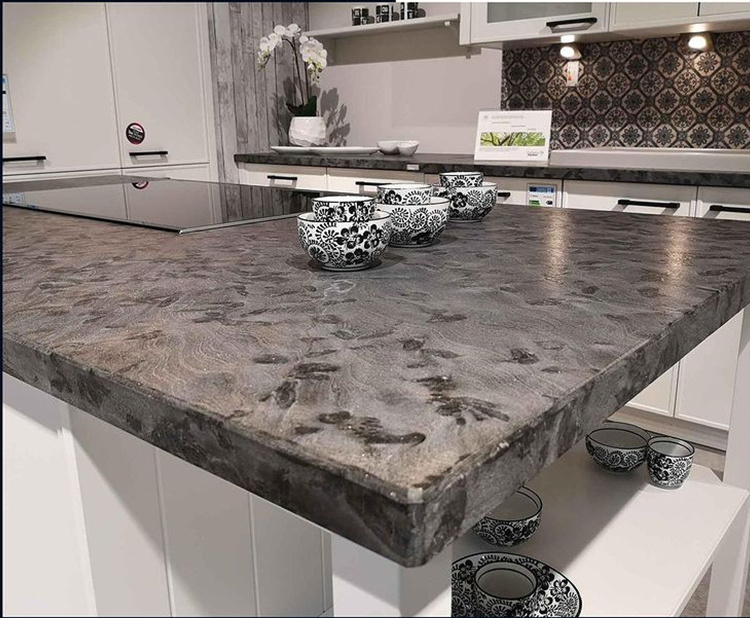 Wholesale Matrix Black Granite Slabs with Modern Design Brushed Surface Finish for Home Decor Villa Kitchen Countertop Vanity