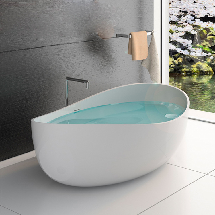 Customized Artificial Stone Bathtub Acrylic Freestanding Soaking Bathtub for Hotel