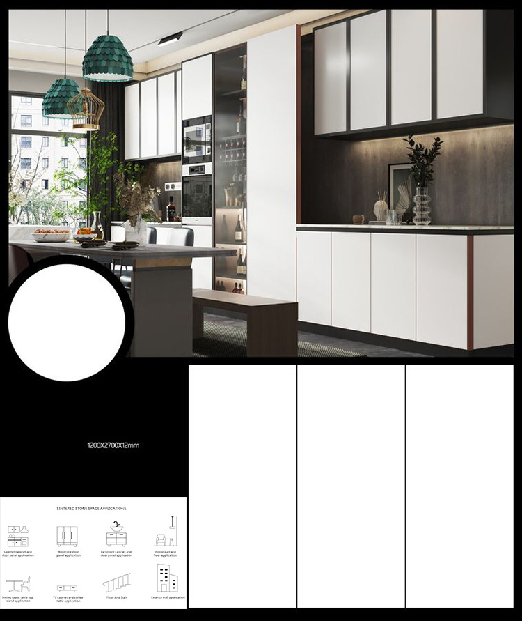 Luxury Kitchen Cabinets Complete Sets Modern White Sintered Stone Kitchen Cabinet